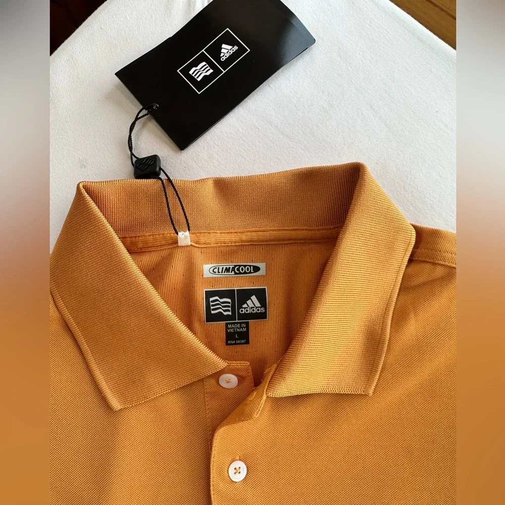 Adidas Men's Polo Shirt in Amber Orange